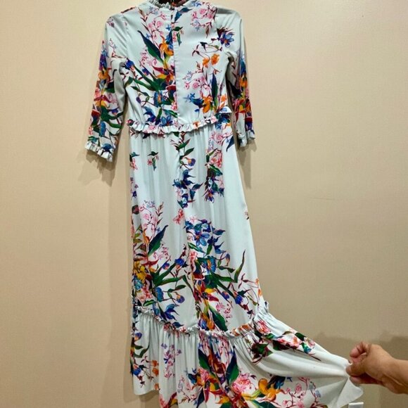 HUNTER BELL DRESS SZ 4 WILDFLOWERS RUFFLE TIERED EMBELLISHMENT AESTHETIC CHIC - Picture 8 of 16